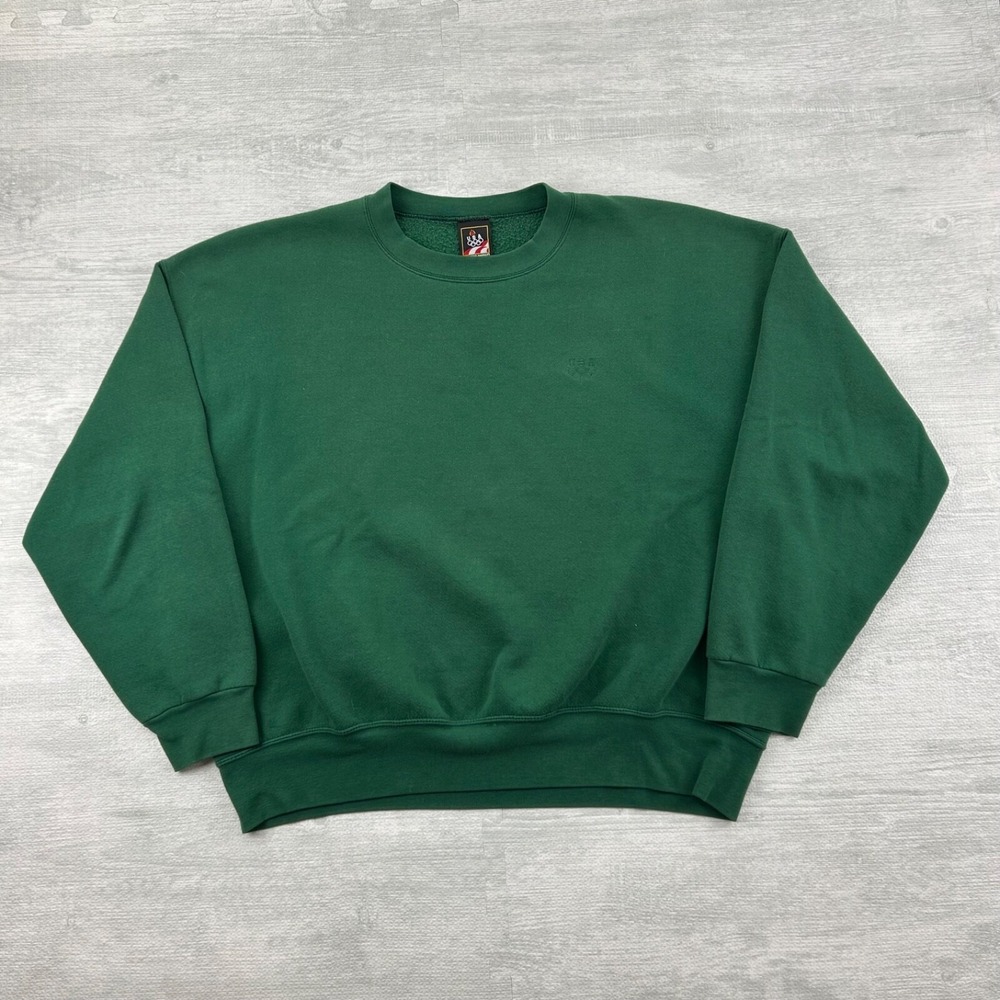 Vintage 90s USA Olympics Sweatshirt Size XL‎ Green Blank Crewneck Pullover